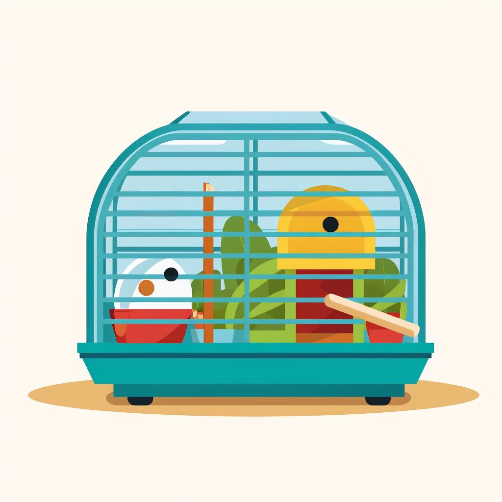 A clean and well-maintained hamster cage