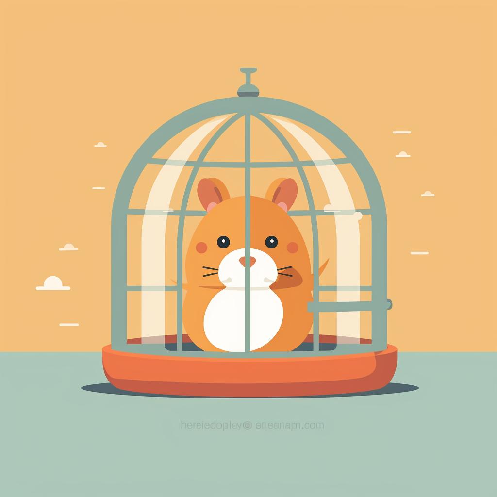 A hamster in a separate cage for quarantine