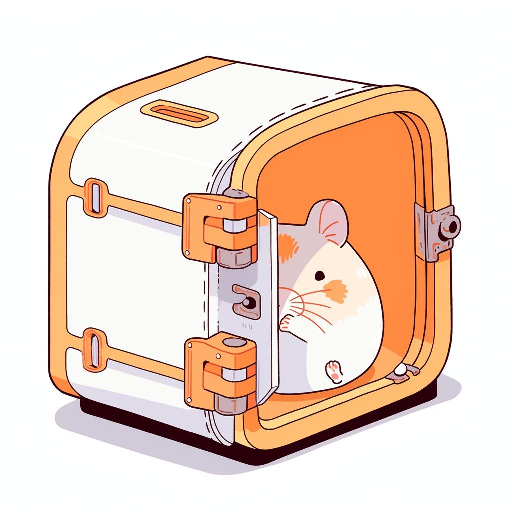 A secure door latch on a hamster cage